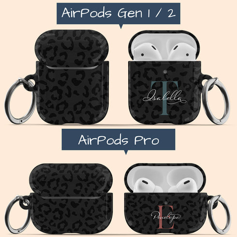Monogram Personalized Dark Leopard AirPods Case